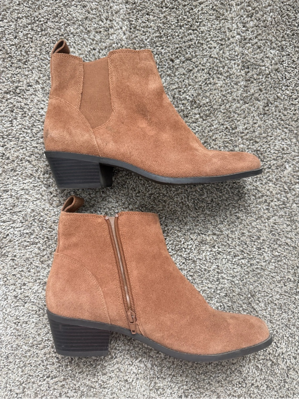 Vionic Roseland Genuine Suede Boots in Toffee Brown
